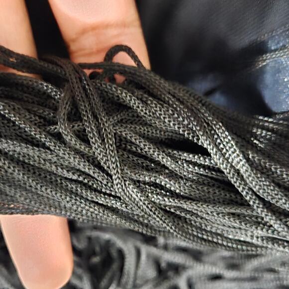 ASOS Fringe Bodysuit Black Plunge V Neck Long Sleeve Stretch Statement Blouse 6 - Picture 11 of 13